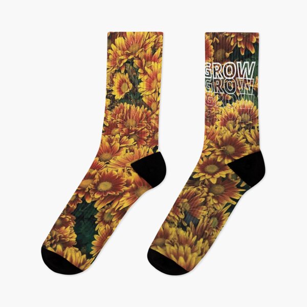 Item preview, GROW (above) - Hippie Vibes, Sunny Warm Yellow Flowers  designed and sold by AliceSLee.