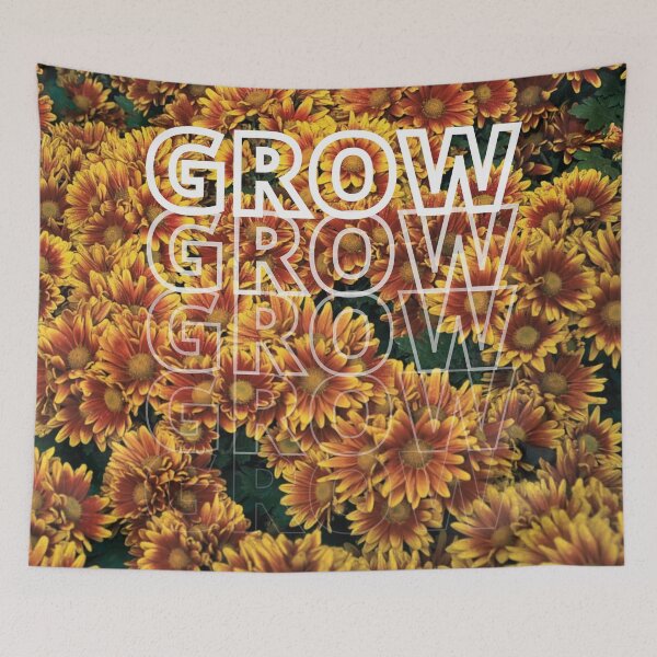 Item preview, GROW (above) - Hippie Vibes, Sunny Warm Yellow Flowers  designed and sold by AliceSLee.