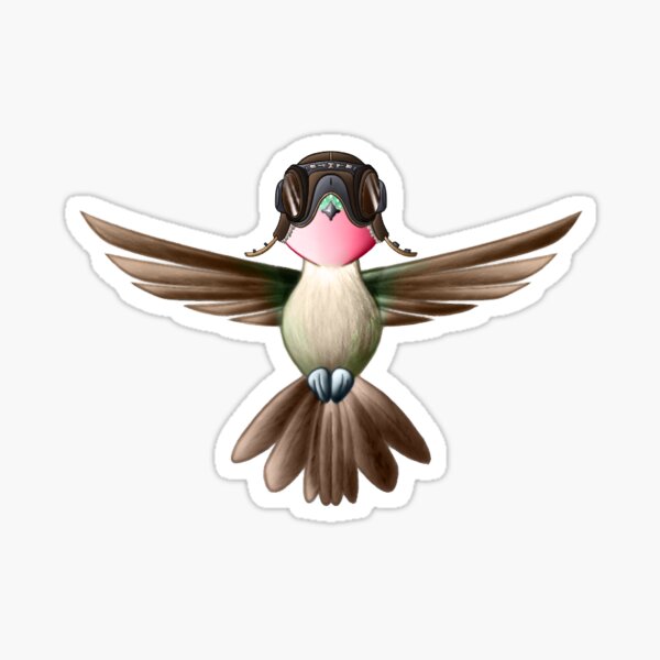 Ruby-Throated Hummingbird Version 009 Sticker