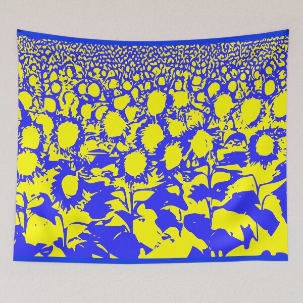 Item preview, sunflowers in blue designed and sold by lauprizan.