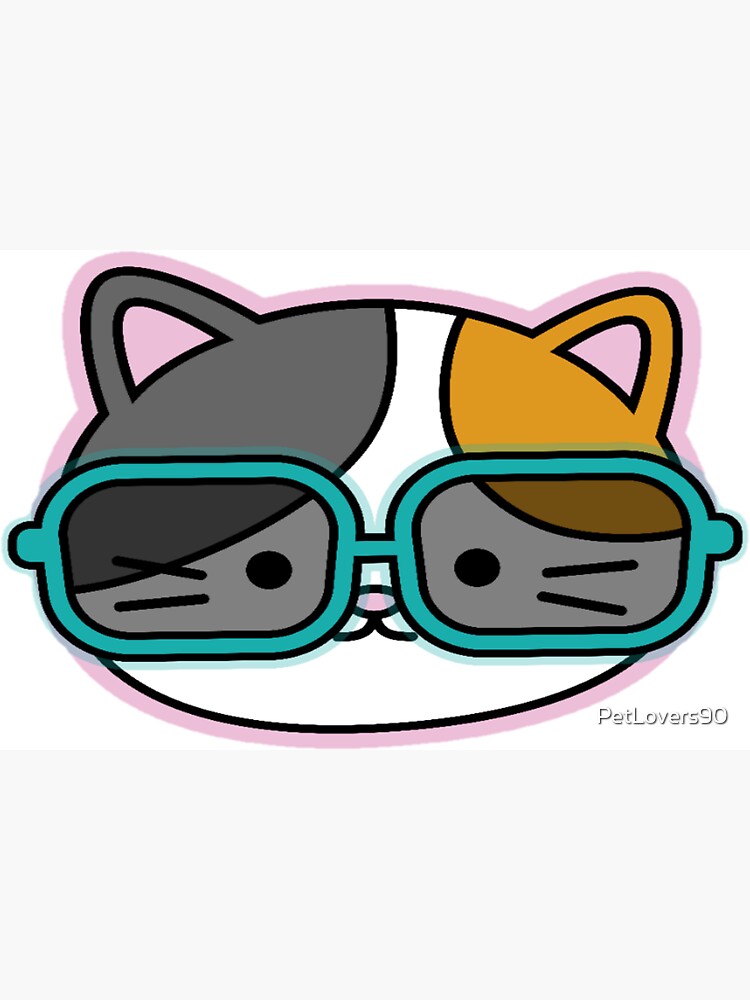 Digital File - Stylish Cat Sunglasses Scarf Fashion Kitty Colorful