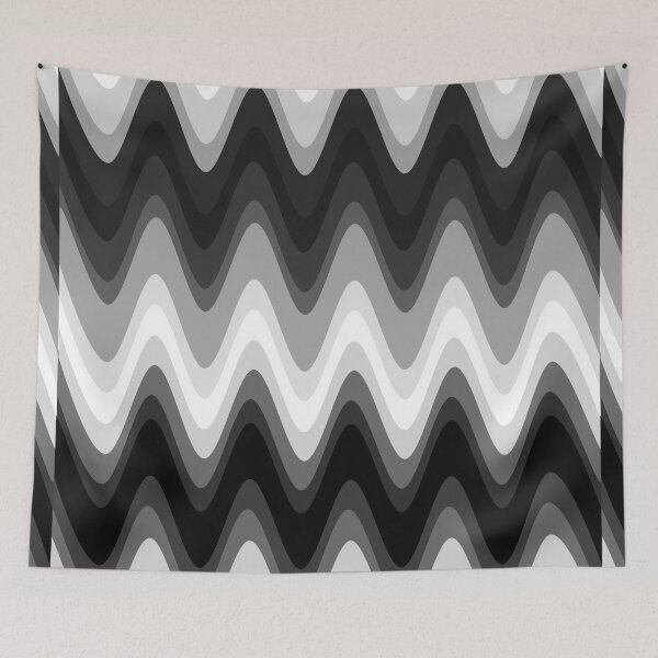 Item preview, Groovy Disco Waves - 70s White And Black designed and sold by SunnyBrand.