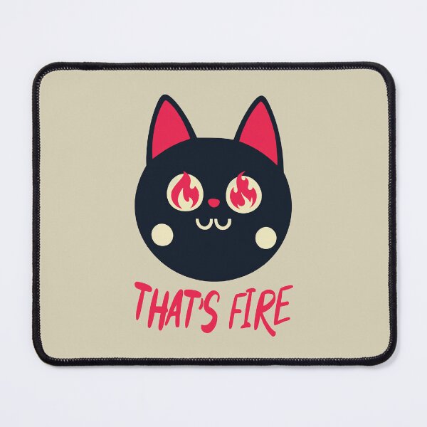 Item preview, That's fire || Black Cat With Fiery Eyes designed and sold by MadSwellDesigns.