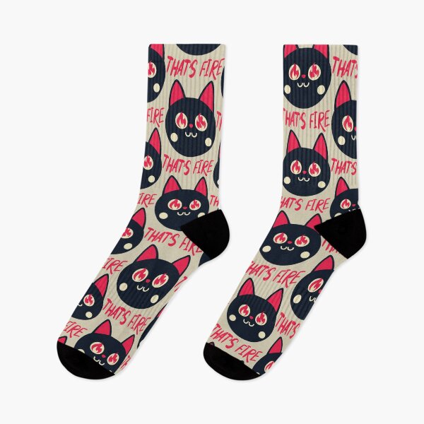 Item preview, That's fire || Black Cat With Fiery Eyes designed and sold by MadSwellDesigns.
