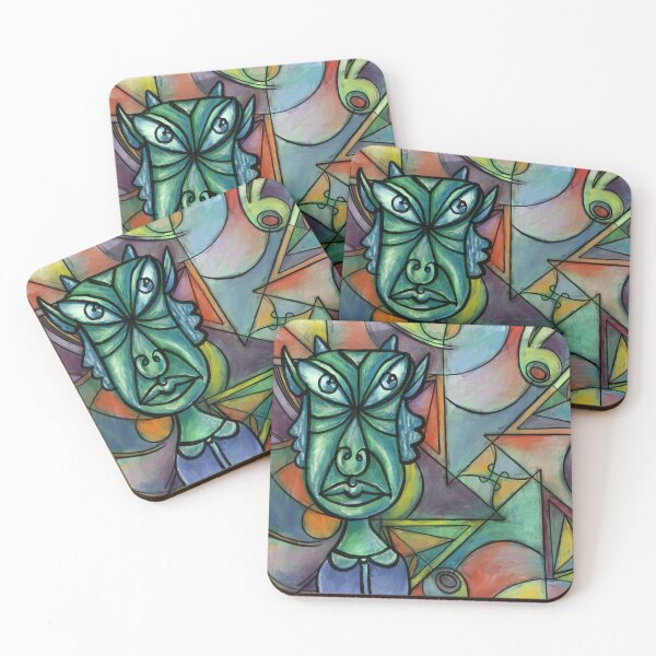 Item preview, Intense lady in an abstract painting designed and sold by Lyuda.