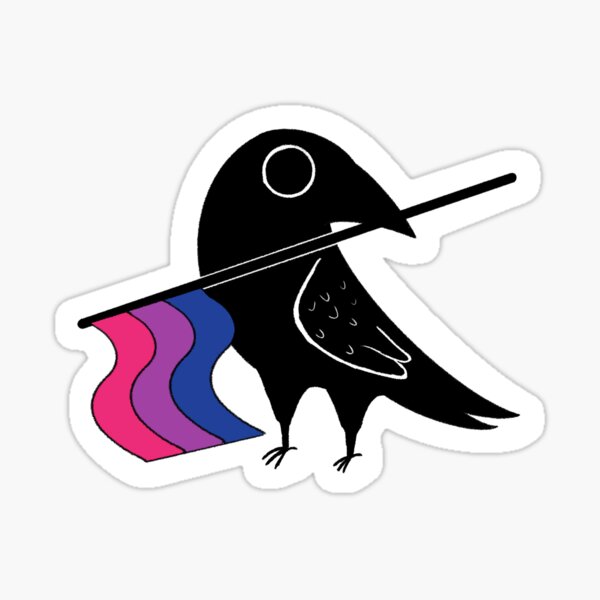 Vista previa del artículo con la obra «Cuervo de bandera bisexual», diseñado y vendido por Masssisa.