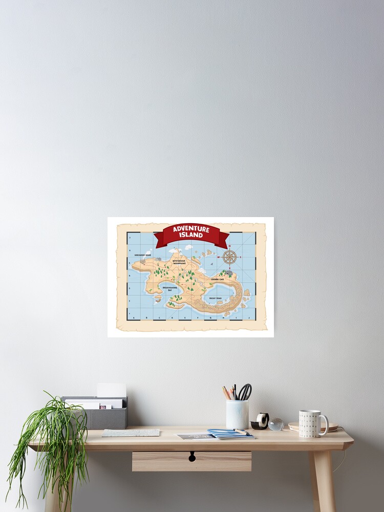 Thumbnail 1 of 3, Poster, Epic Explorer's Adventure Island Map designed and sold by thegoodbook.