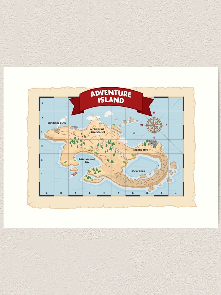 Thumbnail 2 of 3, Art Print, Epic Explorer's Adventure Island Map designed and sold by thegoodbook.