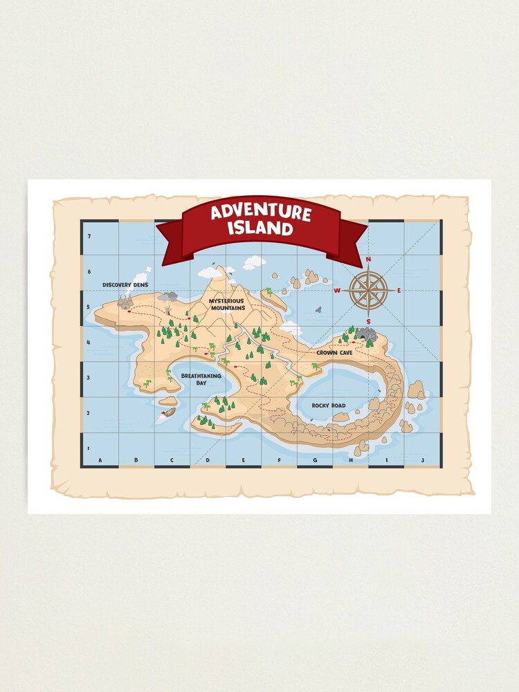 Thumbnail 1 of 3, Photographic Print, Epic Explorer's Adventure Island Map designed and sold by thegoodbook.