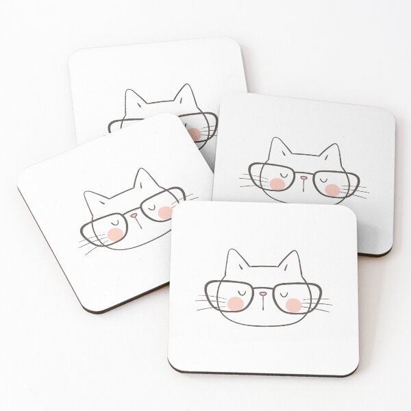 Item preview, funny cat face with funky glasses,  designed and sold by FLOWER--ART.