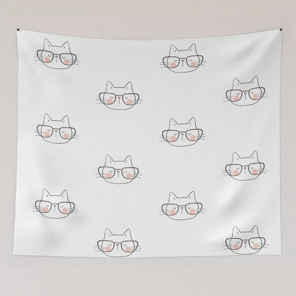 Item preview, funny cat face with funky glasses,  designed and sold by FLOWER--ART.