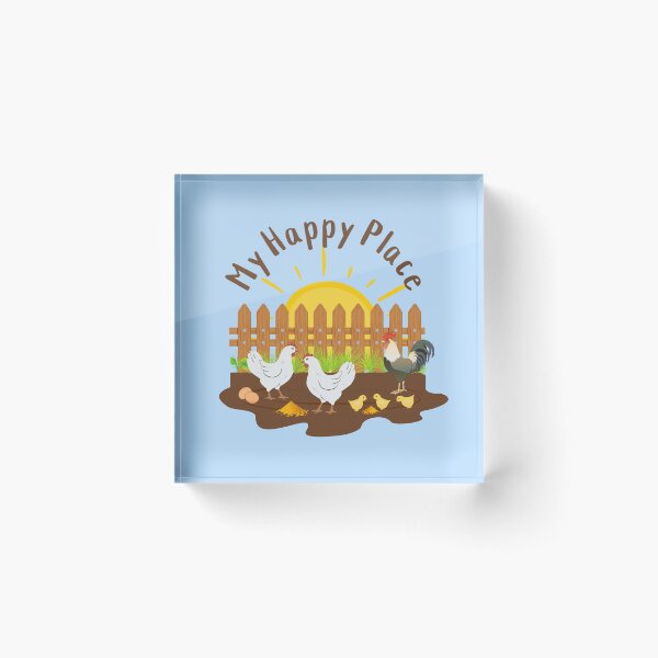 Item preview, Happy Place Chickens Fence Mud Chicks Sunrise Farm and garden Homesteading designed and sold by SGNorton.