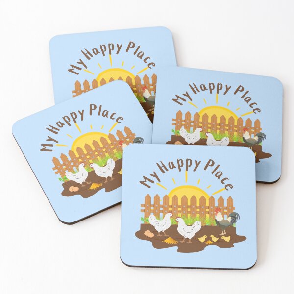 Item preview, Happy Place Chickens Fence Mud Chicks Sunrise Farm and garden Homesteading designed and sold by SGNorton.