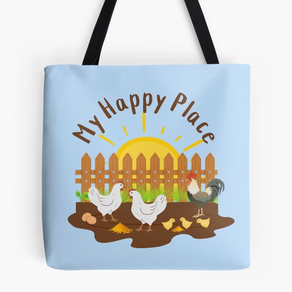 Item preview, Happy Place Chickens Fence Mud Chicks Sunrise Farm and garden Homesteading designed and sold by SGNorton.