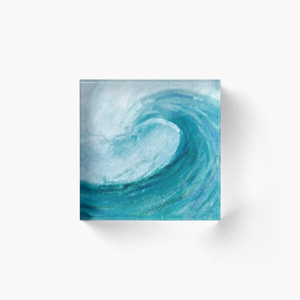 Ocean Waves Acrylic Block