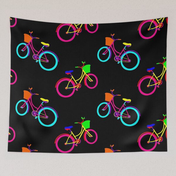 Item preview, black rainbow bikes colorful bicycles  designed and sold by Gossip Rag.