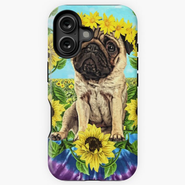 Vista previa del artículo con la obra «SUEÑOS DE PUG DE GIRASOL», diseñado y vendido por darklordpug.