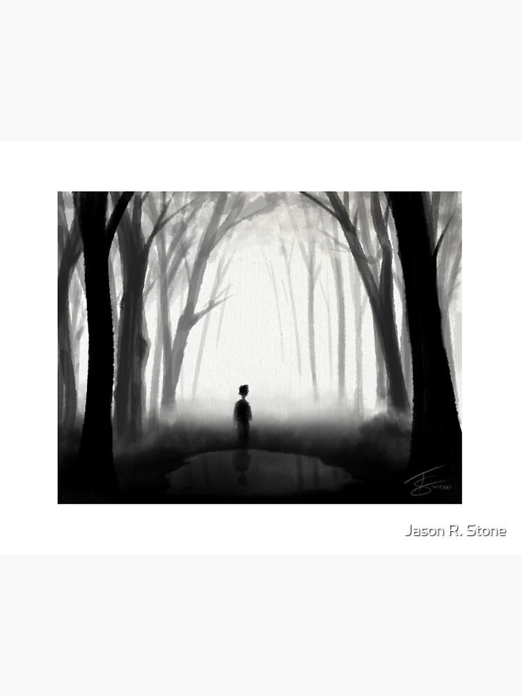 Thumbnail 2 of 2, Art Board Print, Boy Lost In Woods designed and sold by onestay2000.
