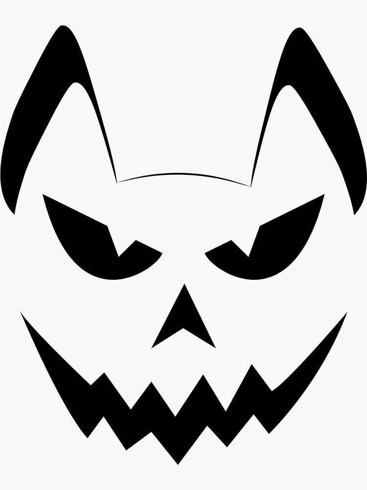 a-evil-pumpkin-dog-face-sticker-for-sale-by-doggymadness-redbubble
