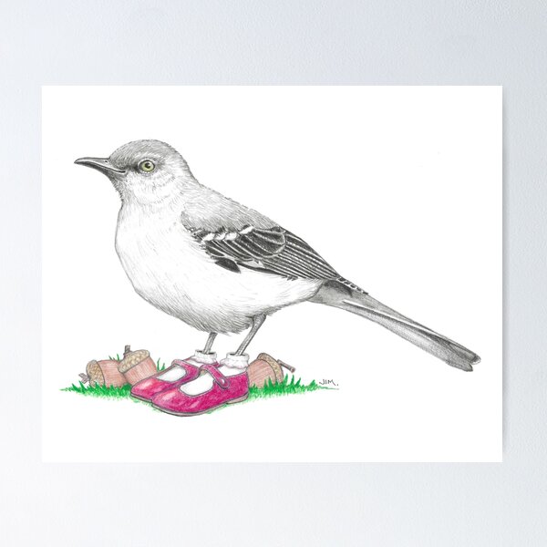 Item preview, Mockingbird in Mary Janes designed and sold by JimsBirds.