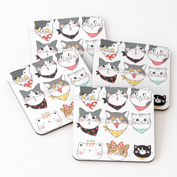 Item preview, funny cat face with funky glasses,Stickers cats designed and sold by FLOWER--ART.