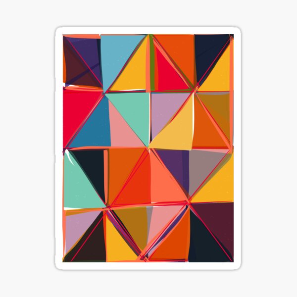 Square Triangles 2 Colorful Diamond Pattern Sticker
