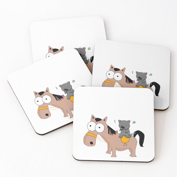 Item preview, Black cat appreciation day of cute and funny black cat singing whilst sitting on a horse, for black cat lovers, cat owners, cat mom’s and dad’s designed and sold by haRexia.