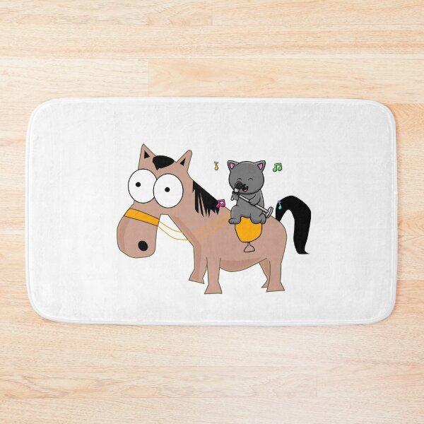Item preview, Black cat appreciation day of cute and funny black cat singing whilst sitting on a horse, for black cat lovers, cat owners, cat mom’s and dad’s designed and sold by haRexia.