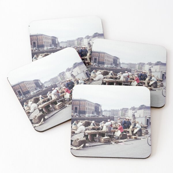 Item preview, 1960s - Busy Fish Market in Copenhagen, Denmark designed and sold by thatwaslife.