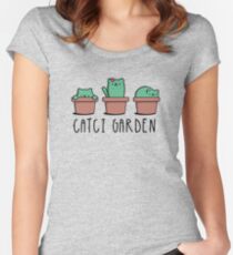 CATcus cactus cat plant garden hipster kitty Women's Fitted Scoop T-Shirt
