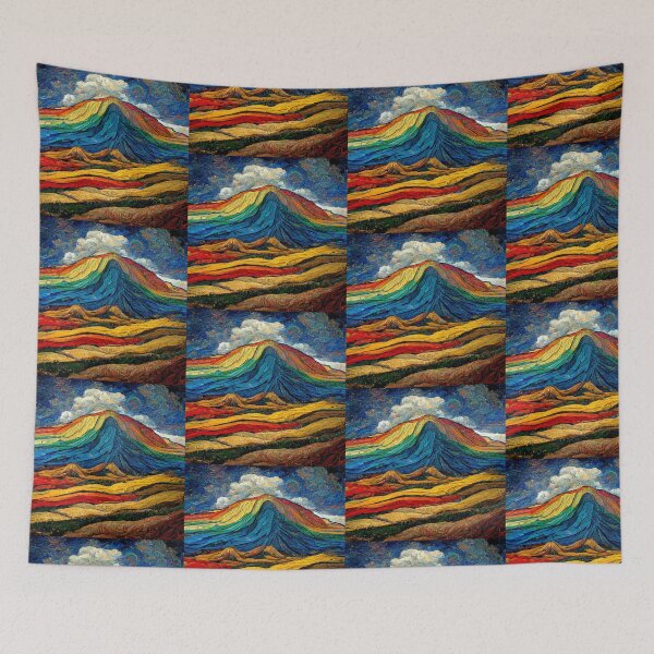 Artikelvorschau, Rainbow Oil Paint Mountain - AI entworfen und verkauft von Chillum.