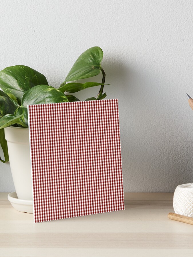 Vintage New England Shaker Dark Barn Red Milk Paint Gingham Check