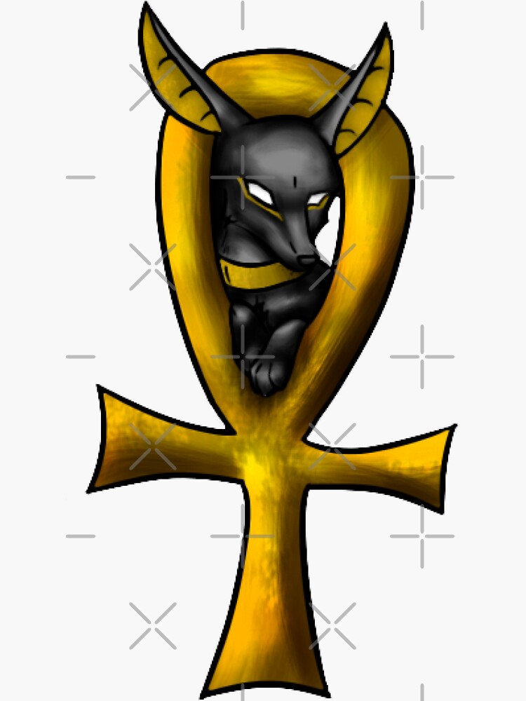 Pegatina «La llave ankh del símbolo de la vida, la antigua diosa