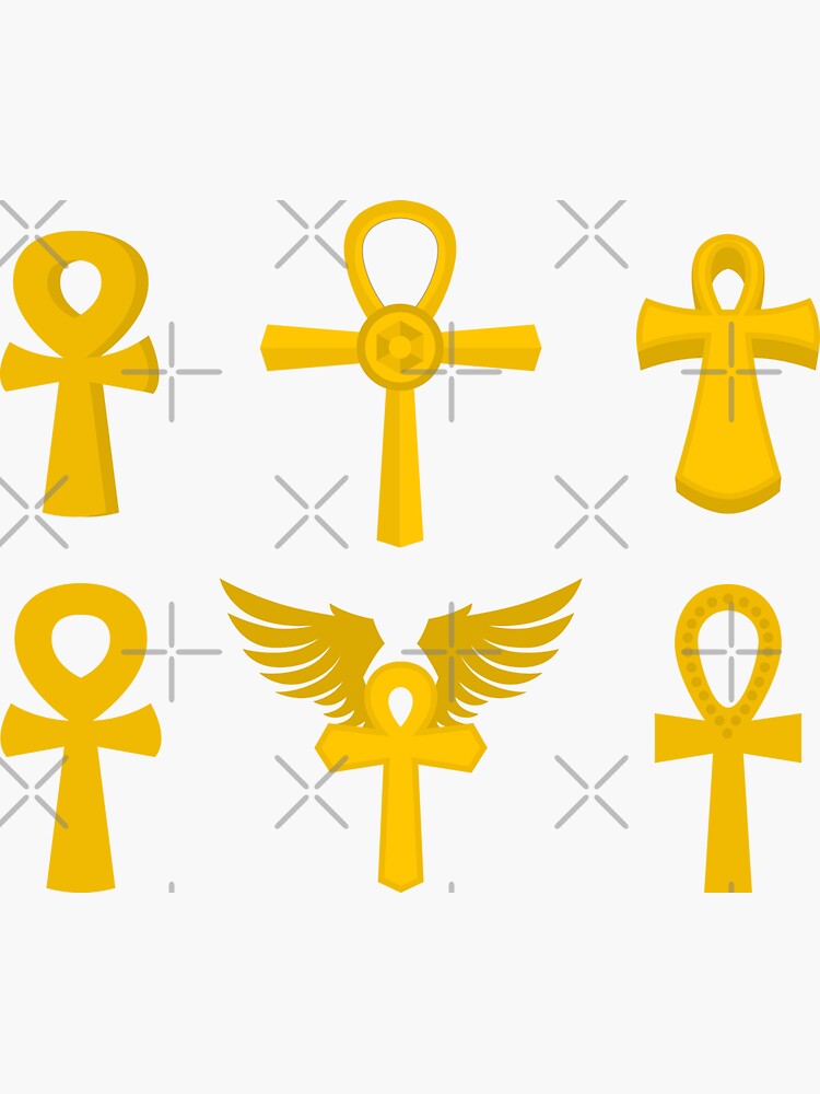 Pegatina «El símbolo de la llave ankh de la vida, la antigua diosa