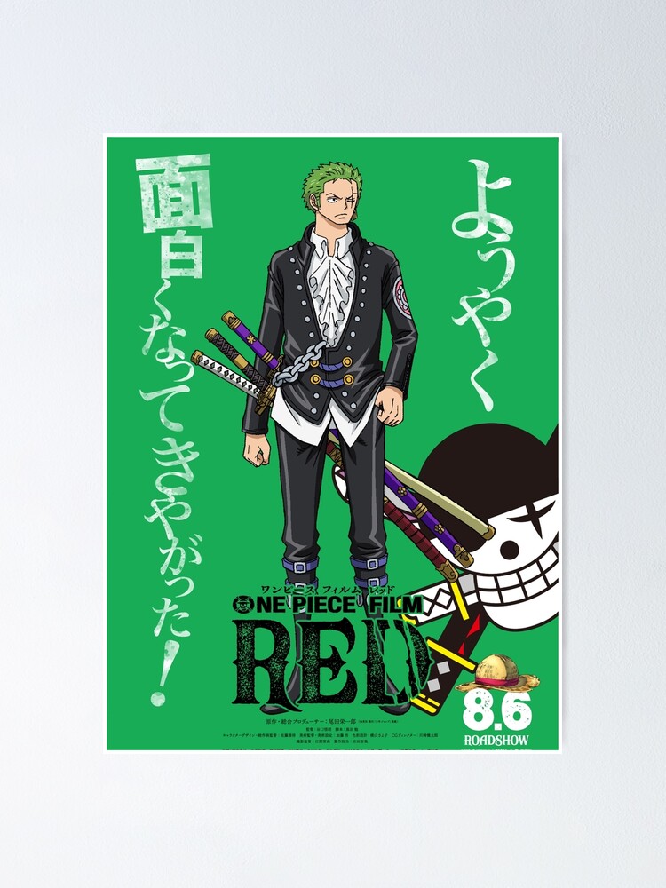 "Zoro One piece red " Poster for Sale by Lowfield7th Redbubble