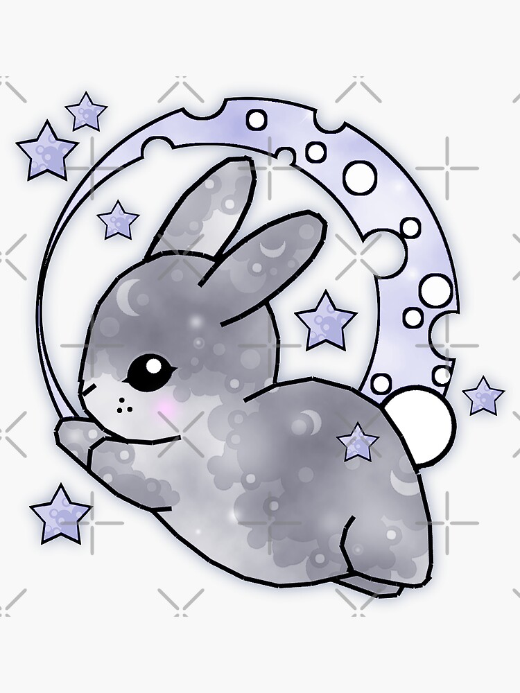 Rabbit of the Moon Sticker for Sale by Ellador