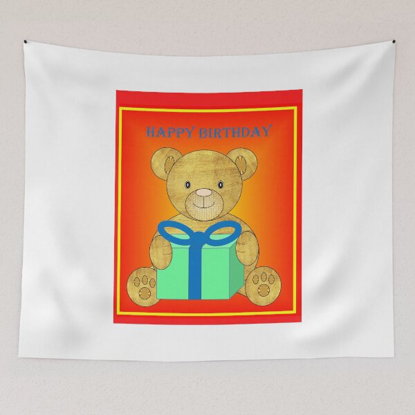 Item preview, Precious Bear With Happy Birthday Message & Gift - Unique Colorful Birthday Gifts designed and sold by CreativeCranium.