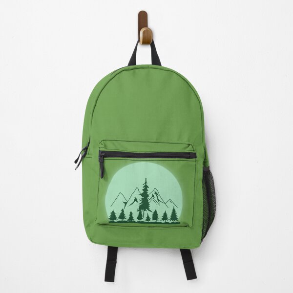 Item preview, Green landscape with sun and pine trees in green designed and sold by nisscreations.