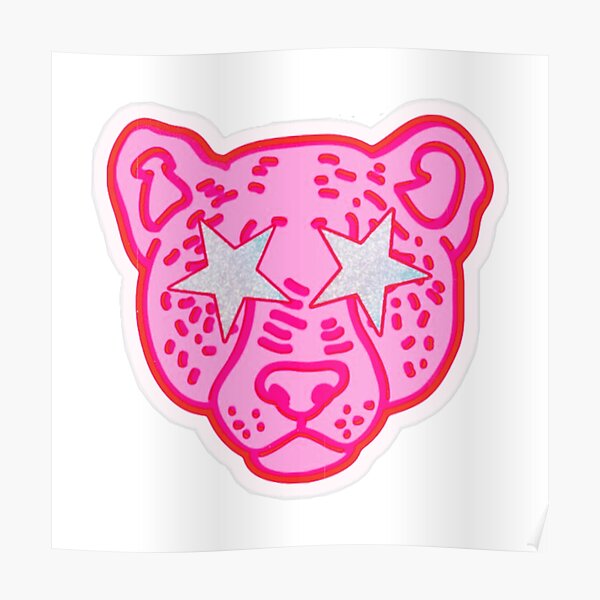 "pink preppy leopard cheetah sticker" Poster for Sale by kaylasticker
