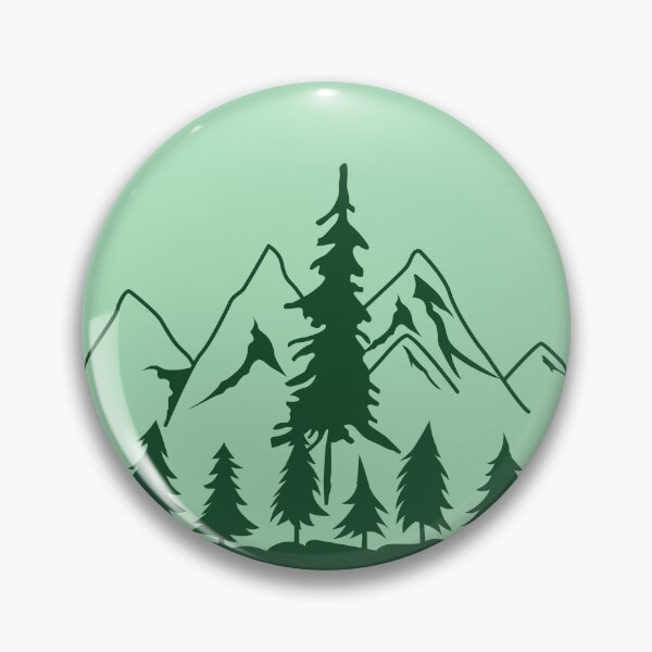 Item preview, Green landscape with sun and pine trees in green designed and sold by nisscreations.