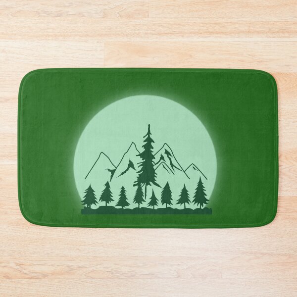 Item preview, Green landscape with sun and pine trees in green designed and sold by nisscreations.