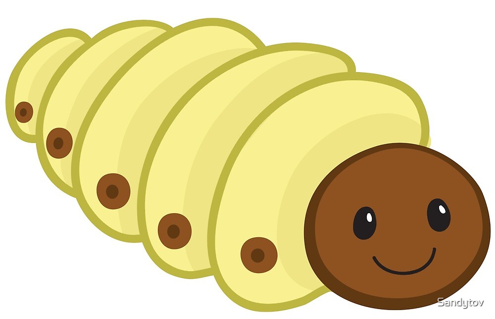 "Cute cartoon larva ( maggot )" by Sandytov | Redbubble