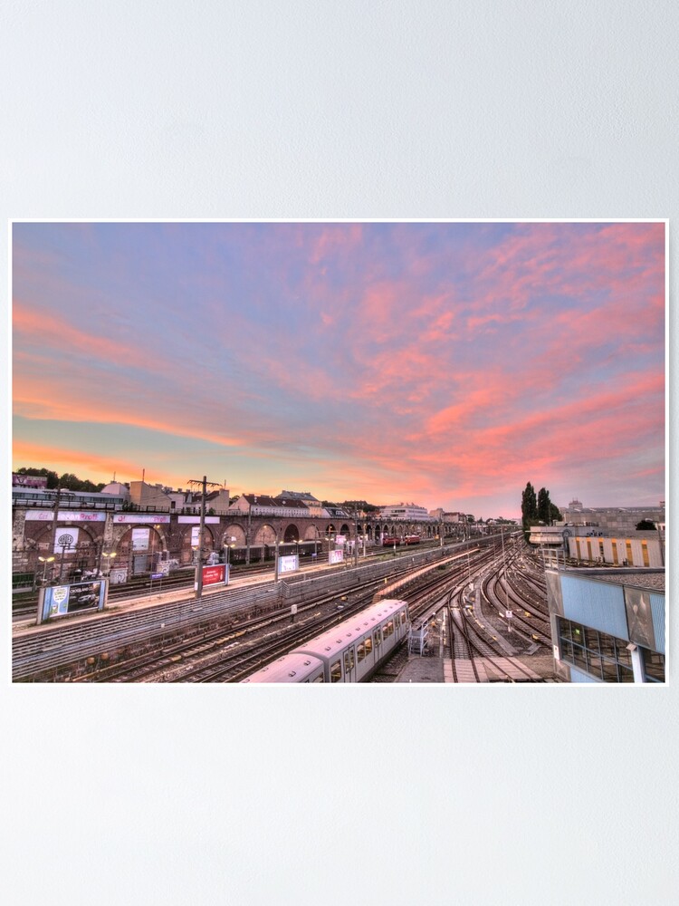 Alternate view of Sunset At Spittelau, 1090 Vienna Austria Poster