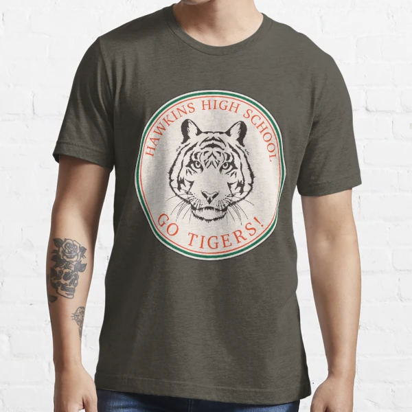 Men's Stranger Things Retro Hawkins High School Tiger Mascot T-Shirt - White - Small