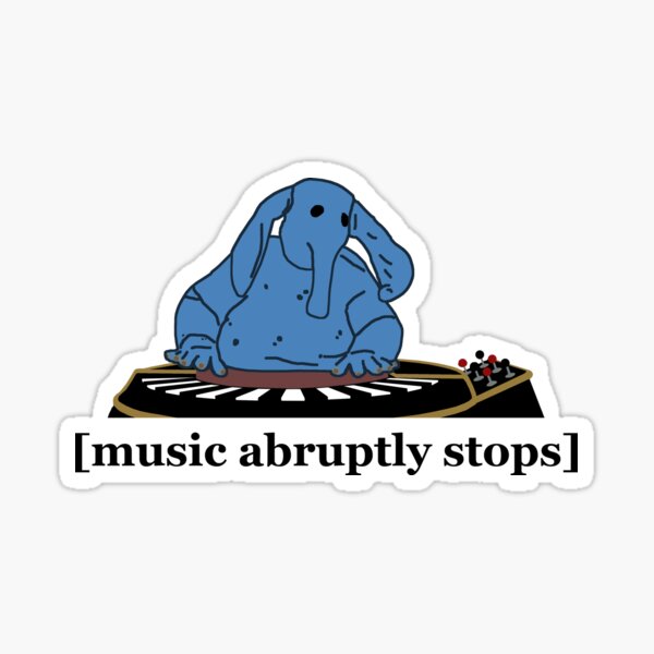 Vista previa del artículo con la obra «Max Rebo Meme La música se detiene abruptamente», diseñado y vendido por Cinemake.