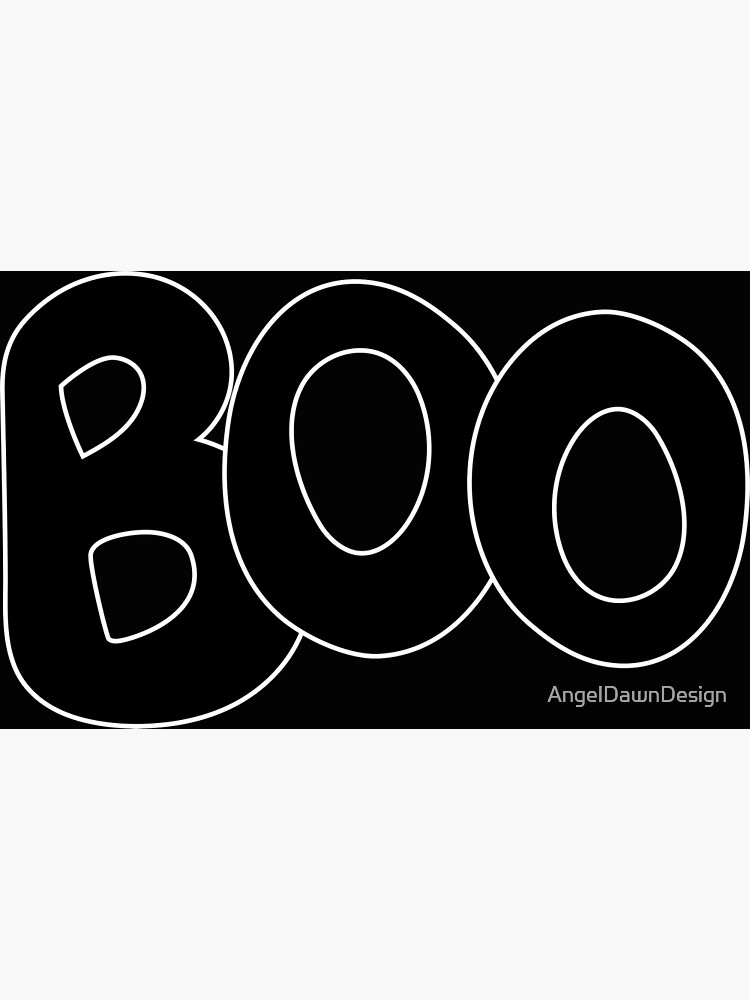 "BOO text art in black bubble letters" Poster for Sale by