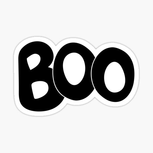 Boo Text Art In Black Bubble Letters Sticker For Sale By Angeldawndesign Redbubble 6277