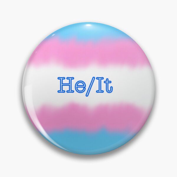 He/they with trans flag Pin for Sale by RandomlyRainbow