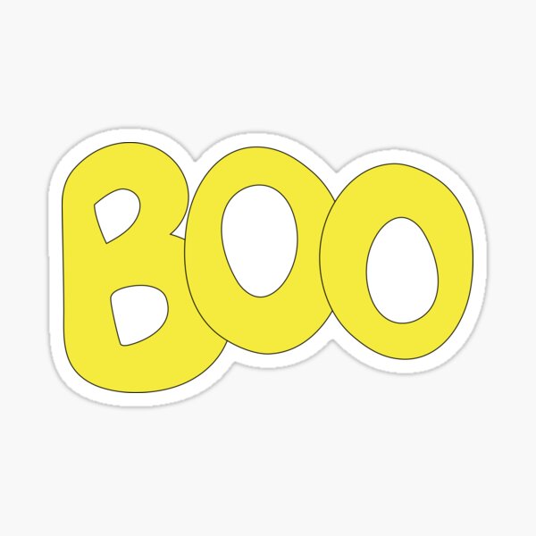 Boo Whimsical Text Art In Yellow Bubble Letters Sticker For Sale By Angeldawndesign Redbubble 6971