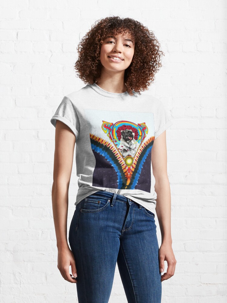 Alternate view of GRATEFUL PUG TYE DYE Classic T-Shirt